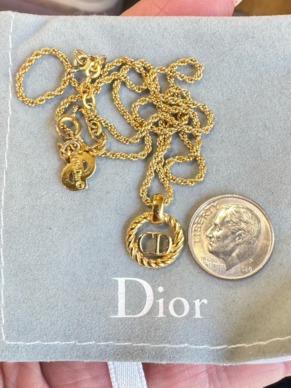 Christian Dior Gold Rope Necklace